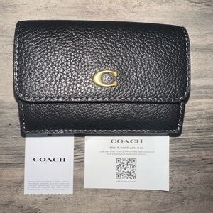 Coach Pebbled Black Leather wallet